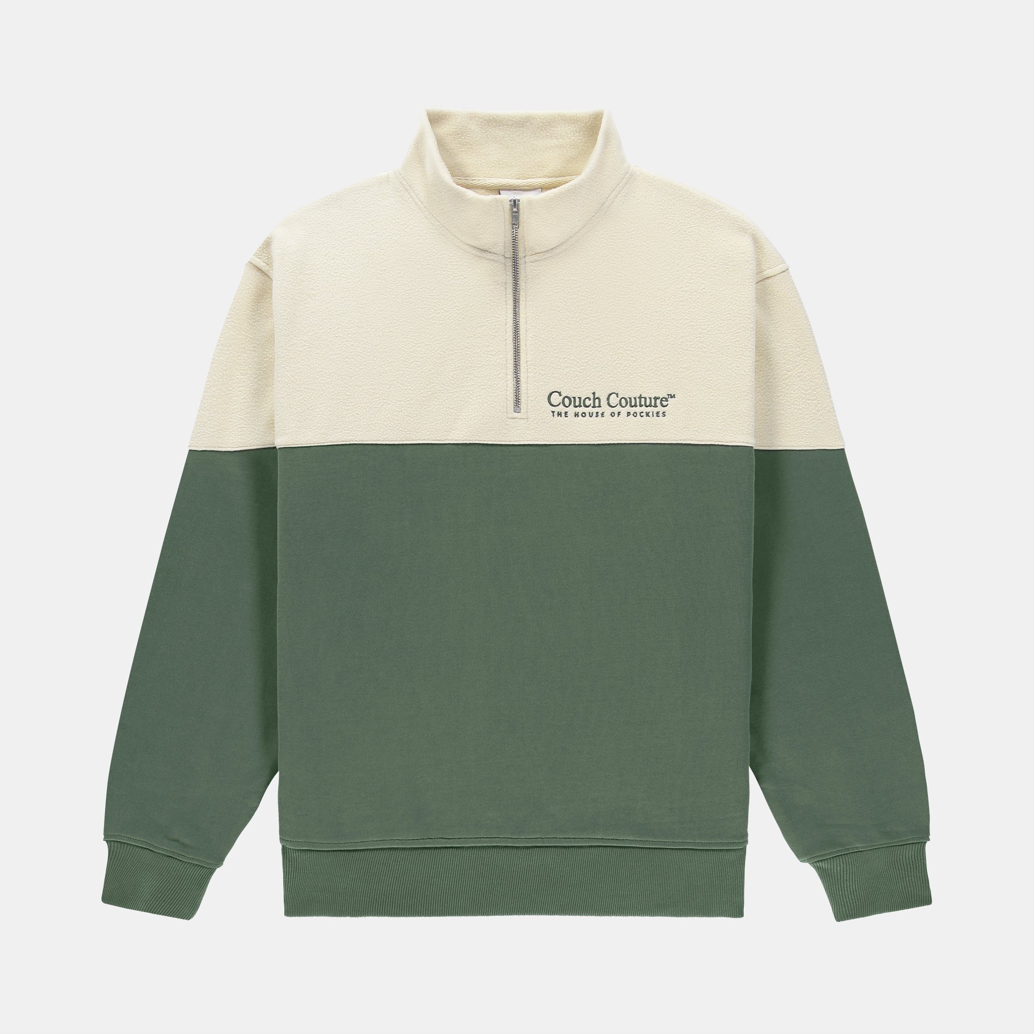 Green Panel Zip 1/2 fleece