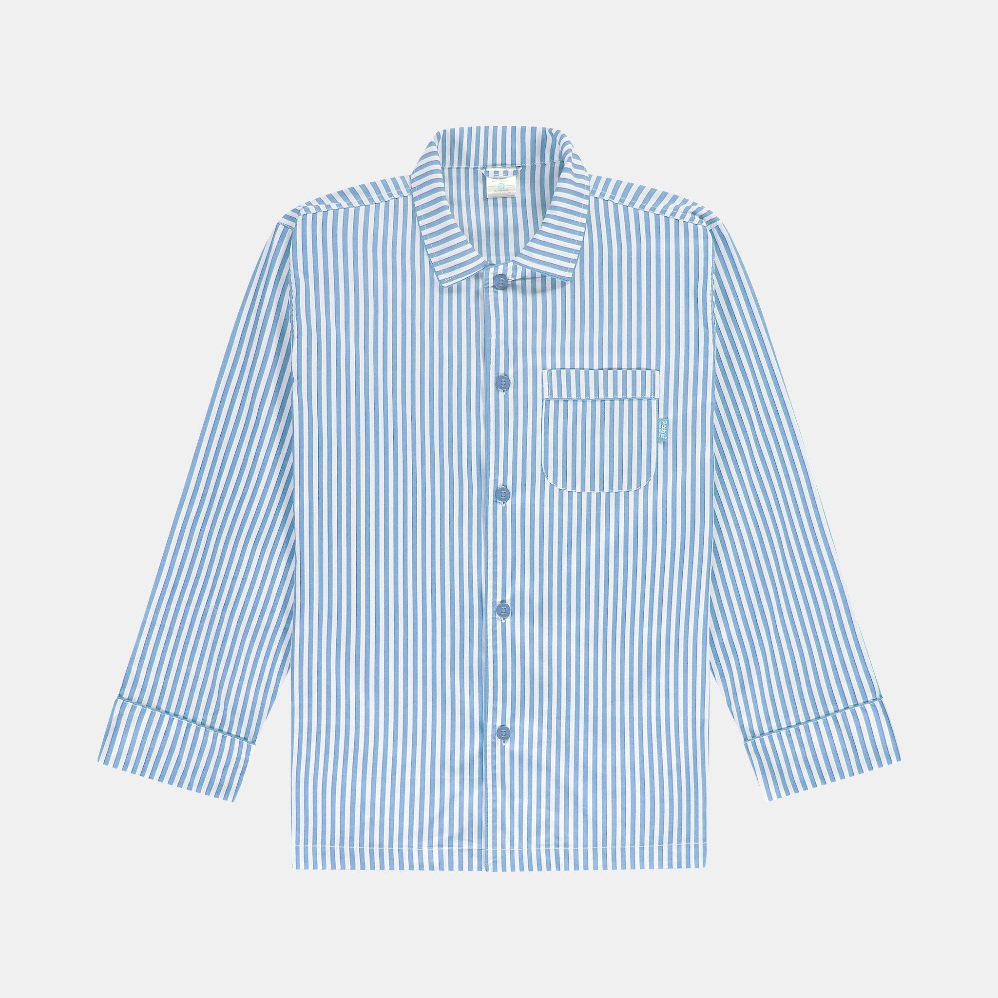 Ice Blue Striped Pyjama Shirt